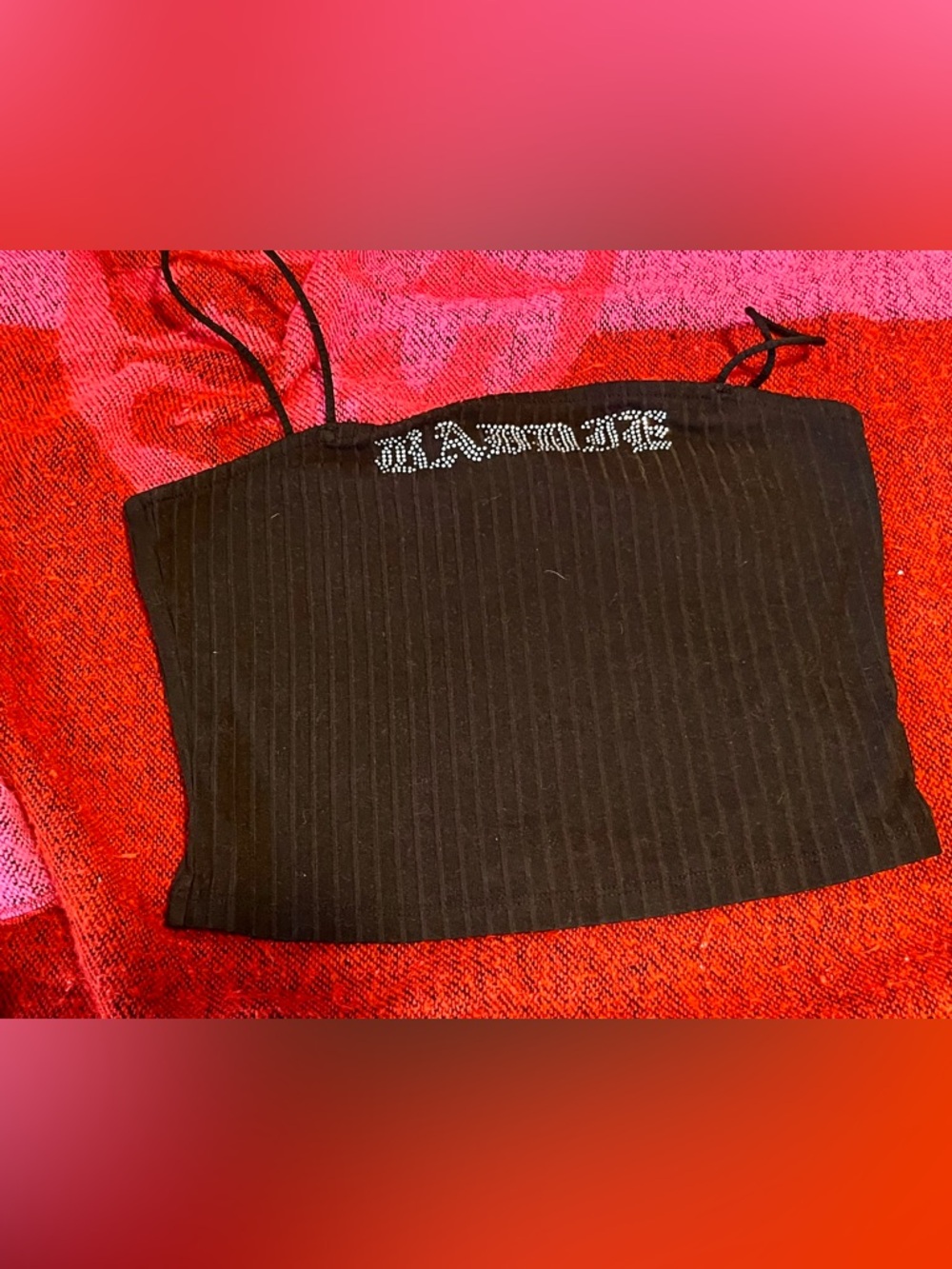 Rue 21 Black BADDIE Cropped Cami SZ M